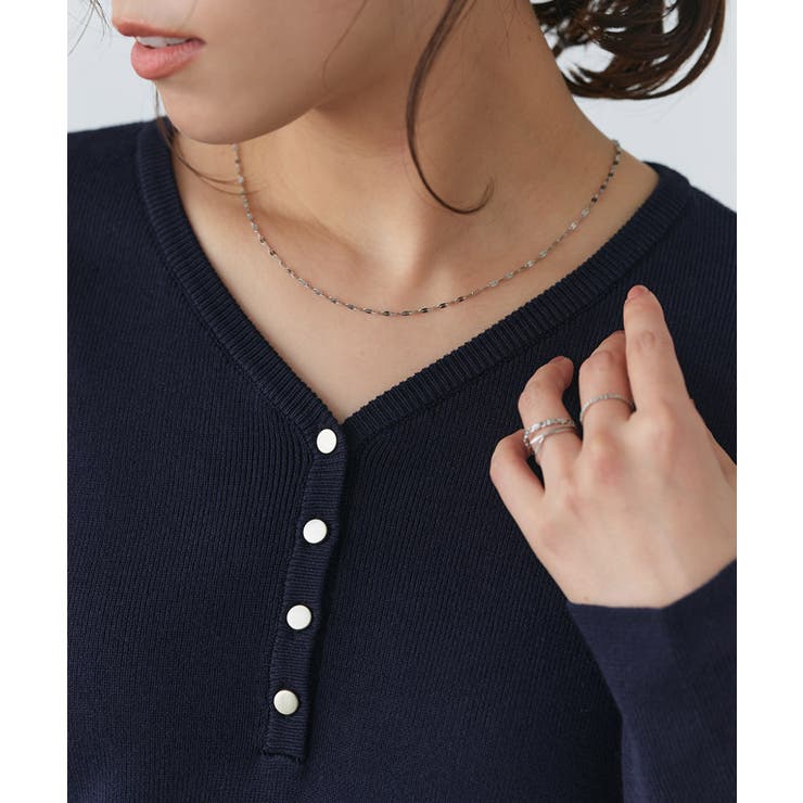 多機能ヘンリーVネックニットプルオーバー ニット Vネック | Pierrot | 詳細画像20 