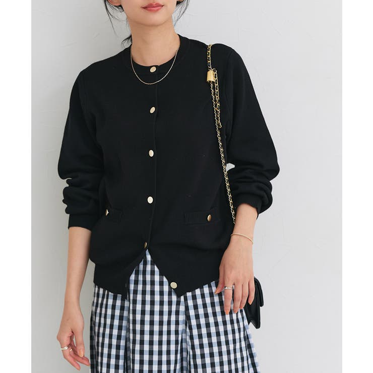 ブラック | 選べるボタン多機能ポケットニットカーディガン カーディガン ニット | Pierrot