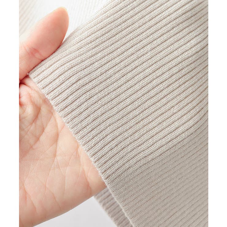 袖シアー切り替えアシメネックリブニット ニット リブ | Pierrot | 詳細画像10 