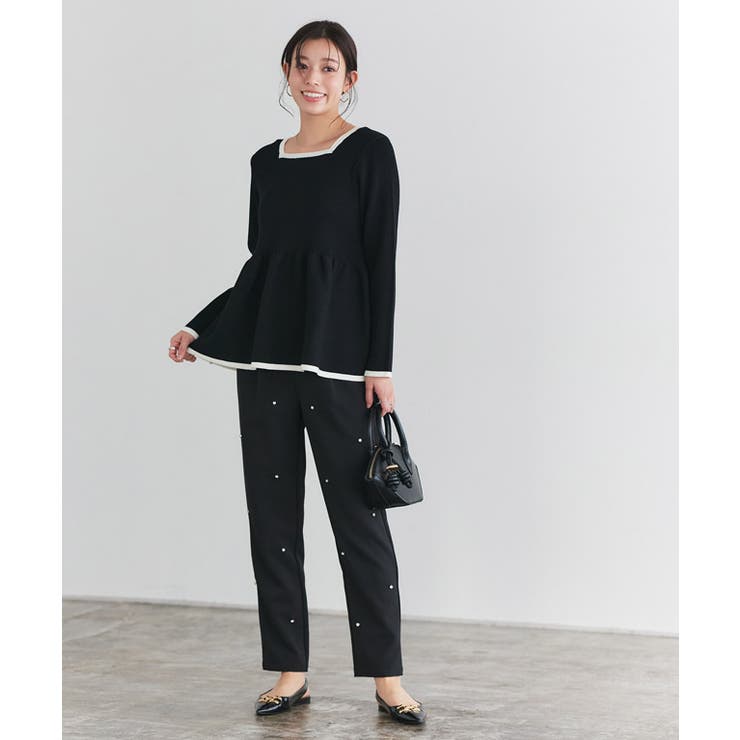 配色ペプラムニット ニット ペプラム | Pierrot | 詳細画像15 