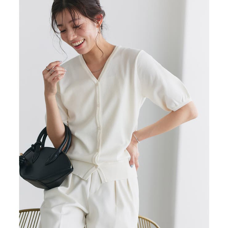 多機能ニット5分袖カーディガン カーディガン ニット | Pierrot | 詳細画像19 