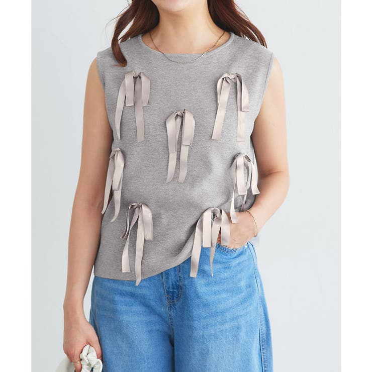 UNITED ARROWS リボンモチーフ ノースリーブ UNITED ARROWS ノースリーブブラウス リボン ネイビー - メルカリ