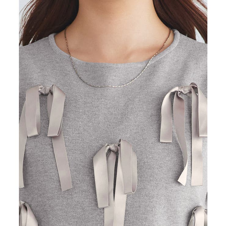 リボンモチーフノースリーブニット ニット ノースリーブ | Pierrot | 詳細画像4 