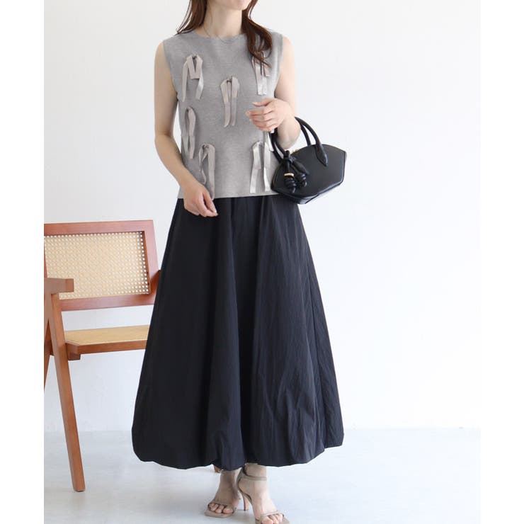 リボンモチーフノースリーブニット ニット ノースリーブ | Pierrot | 詳細画像24 