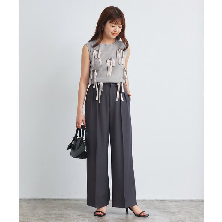 リボンモチーフノースリーブニット ニット ノースリーブ | Pierrot | 詳細画像30 