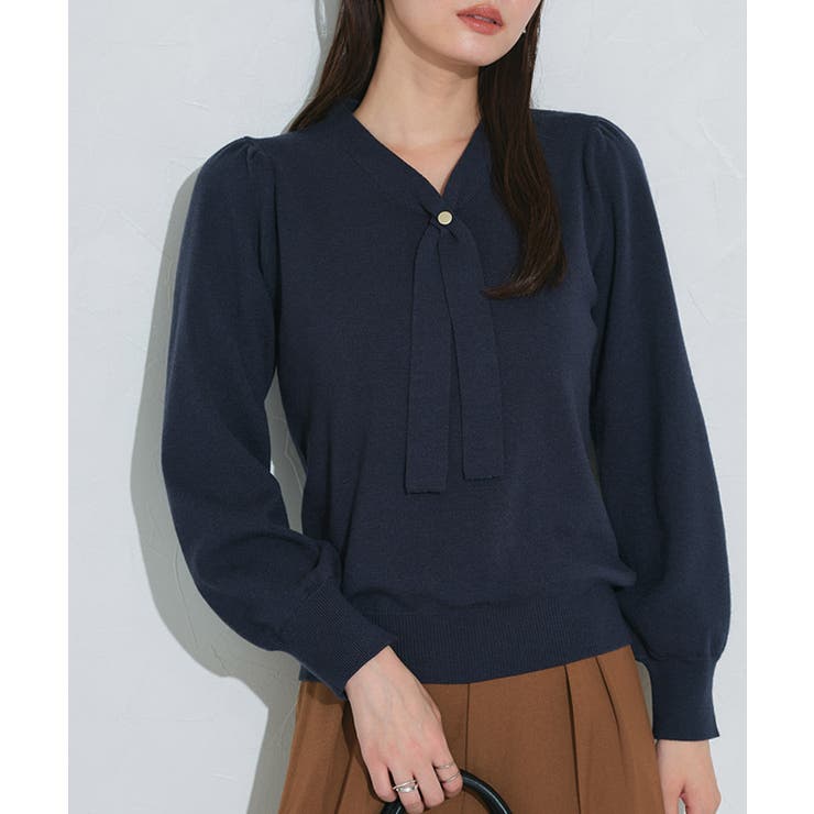 無地/ネイビー | タイデザインニット ニット タイデザイン | Pierrot