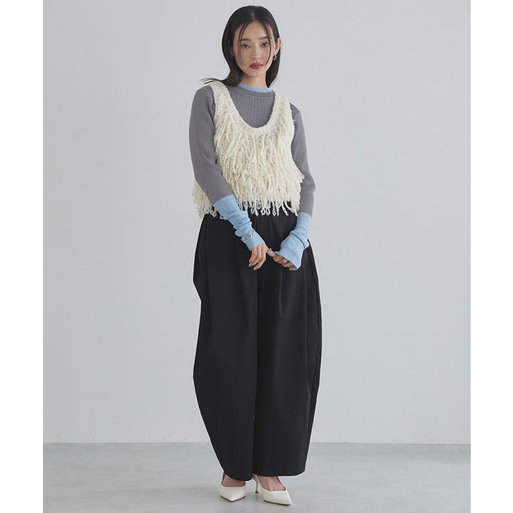 [ECLAM] ロングスリーブ配色ラメニット ニット | Pierrot | 詳細画像22 