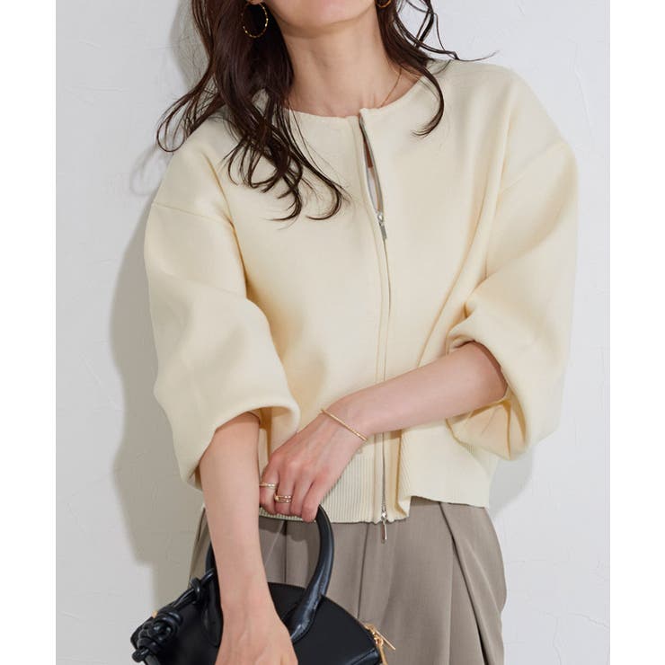 オフホワイト | スポンジニットカーディガン カーディガン ニット | Pierrot