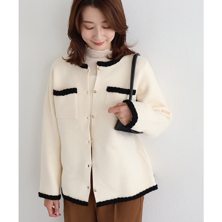 ゴールドボタン配色ニットジャケット ジャケット ニット | Pierrot | 詳細画像12 