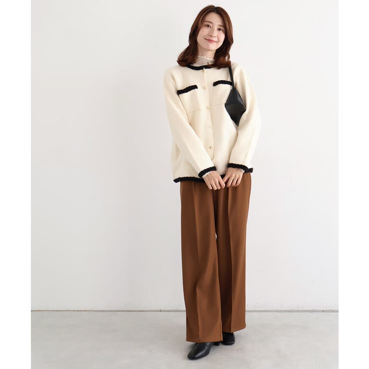 ゴールドボタン配色ニットジャケット ジャケット ニット | Pierrot | 詳細画像15 