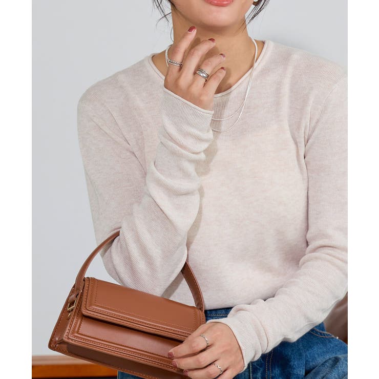 エクリュ | 細リブシンプルニット ニット 細リブ | Pierrot