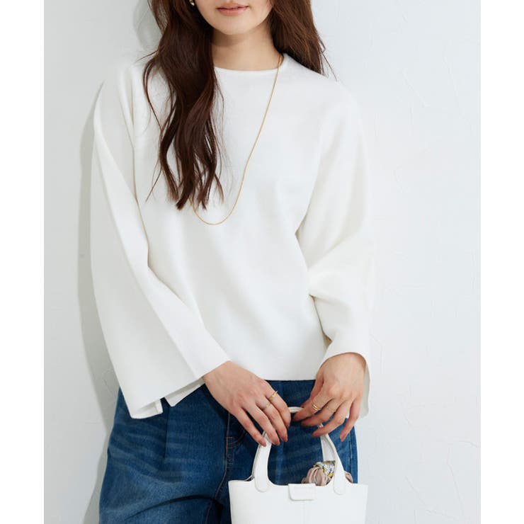 ホワイト | 袖ボタン2wayニット ニット 袖ボタン | Pierrot