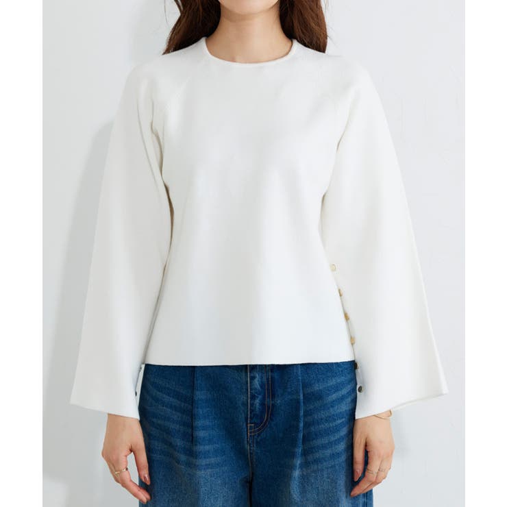 袖ボタン2wayニット ニット 袖ボタン | Pierrot | 詳細画像6 