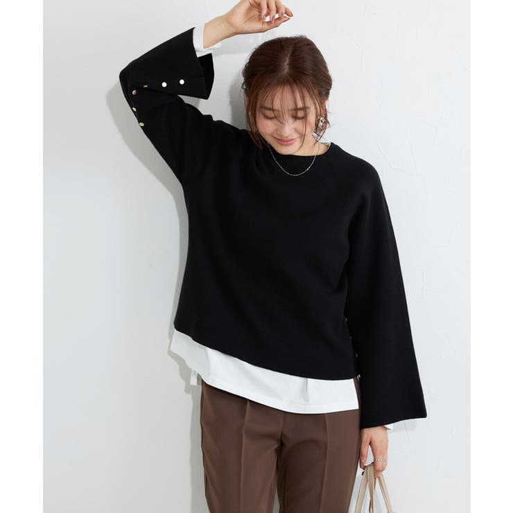 袖ボタン2wayニット ニット 袖ボタン | Pierrot | 詳細画像24 