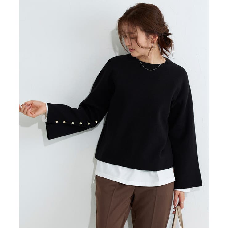 袖ボタン2wayニット ニット 袖ボタン | Pierrot | 詳細画像27 