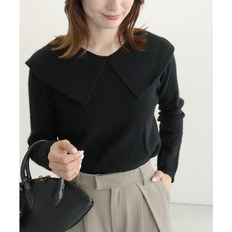 美品 ドゥロワー 定価5万 2021SS 18GコットンVネックフリルニット 美品 ドゥロワー 定価5万 2021SS 18GコットンVネックフリルニット