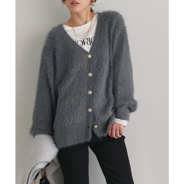 ゴールドボタンシャギーニットカーディガン カーディガン ニット | Pierrot | 詳細画像26 