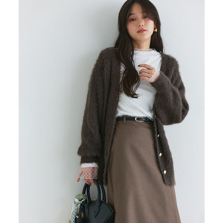 ゴールドボタンシャギーニットカーディガン カーディガン ニット | Pierrot | 詳細画像16 