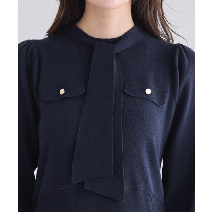 ボウタイポケットニットワンピース ワンピース ニット | Pierrot | 詳細画像4 