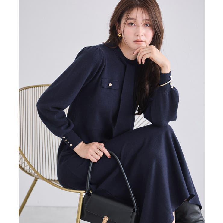 ボウタイポケットニットワンピース ワンピース ニット | Pierrot | 詳細画像15 