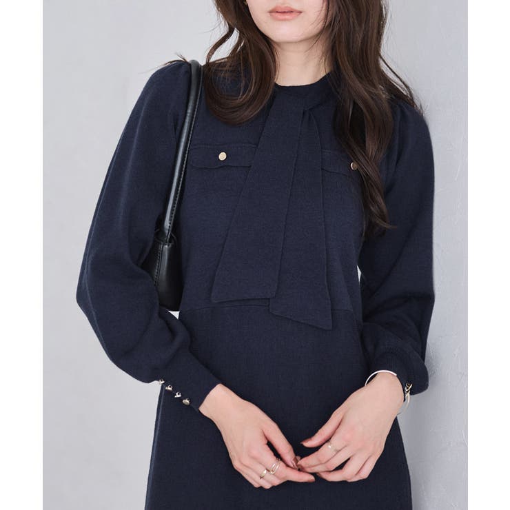 ボウタイポケットニットワンピース ワンピース ニット | Pierrot | 詳細画像17 