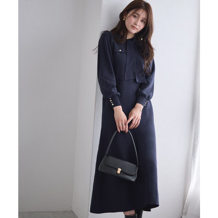 ボウタイポケットニットワンピース ワンピース ニット | Pierrot | 詳細画像18 