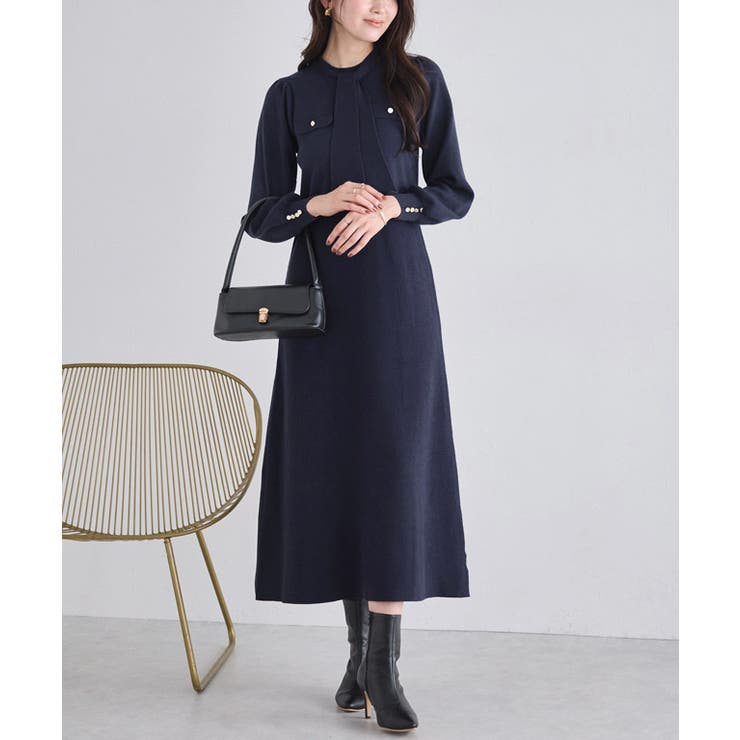 ボウタイポケットニットワンピース ワンピース ニット | Pierrot | 詳細画像19 