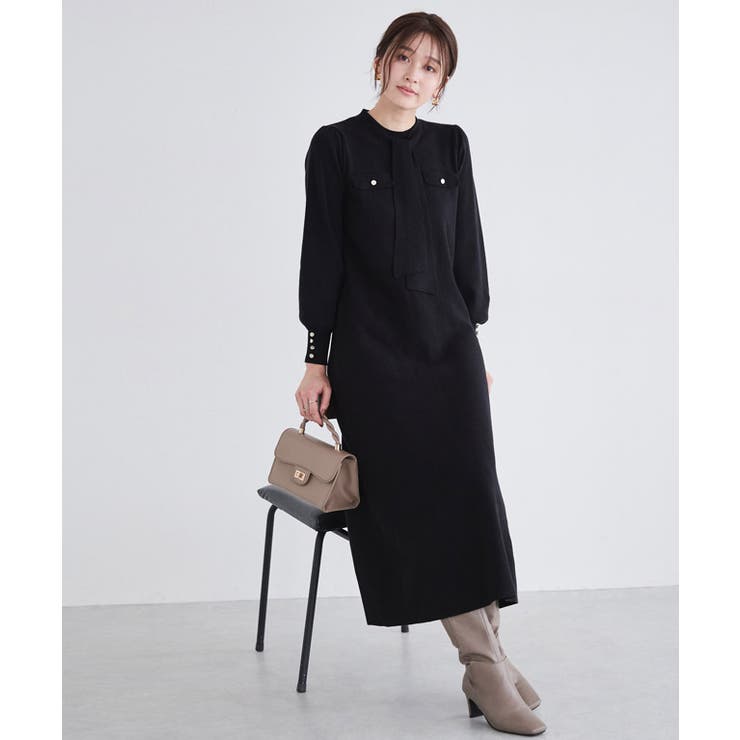 ボウタイポケットニットワンピース ワンピース ニット | Pierrot | 詳細画像23 