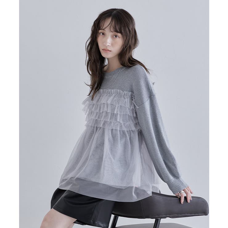 フリルチュールラメ入りニット ニット ラメ | Pierrot | 詳細画像19 