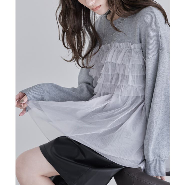 フリルチュールラメ入りニット ニット ラメ | Pierrot | 詳細画像20 