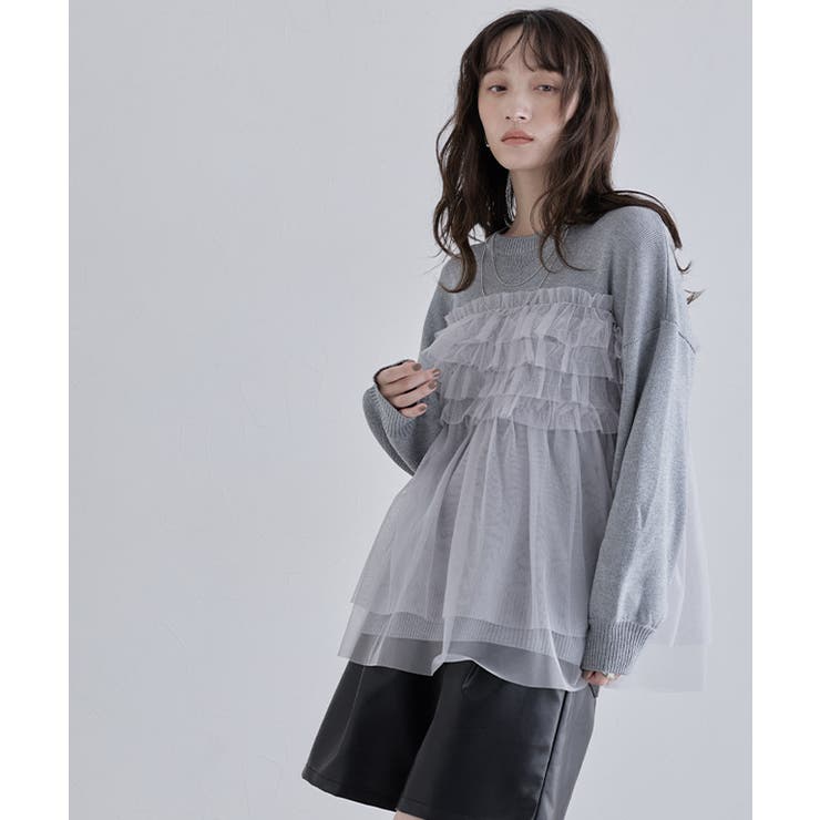 フリルチュールラメ入りニット ニット ラメ | Pierrot | 詳細画像21 