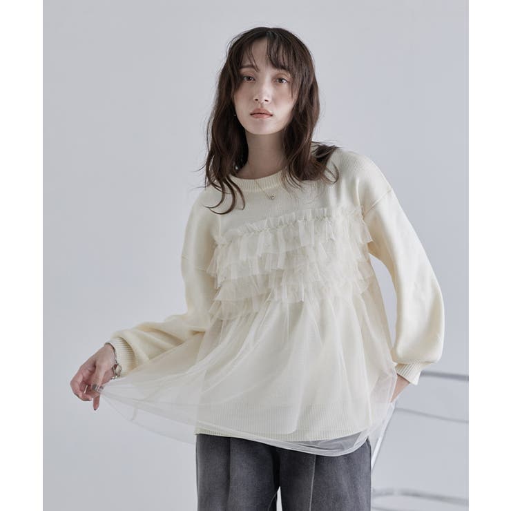 フリルチュールラメ入りニット ニット ラメ | Pierrot | 詳細画像25 