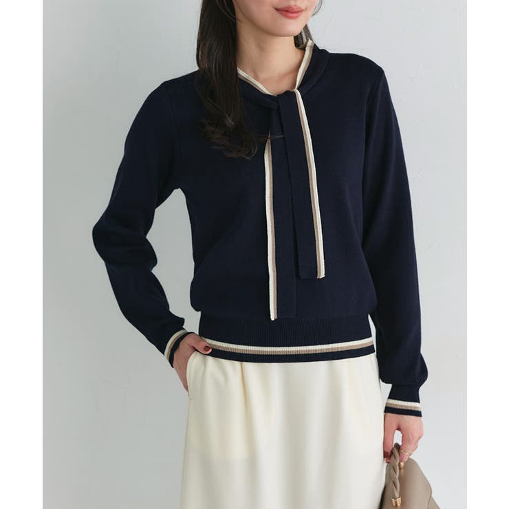 配色ボウタイニット ニット ボウタイ | Pierrot | 詳細画像25 