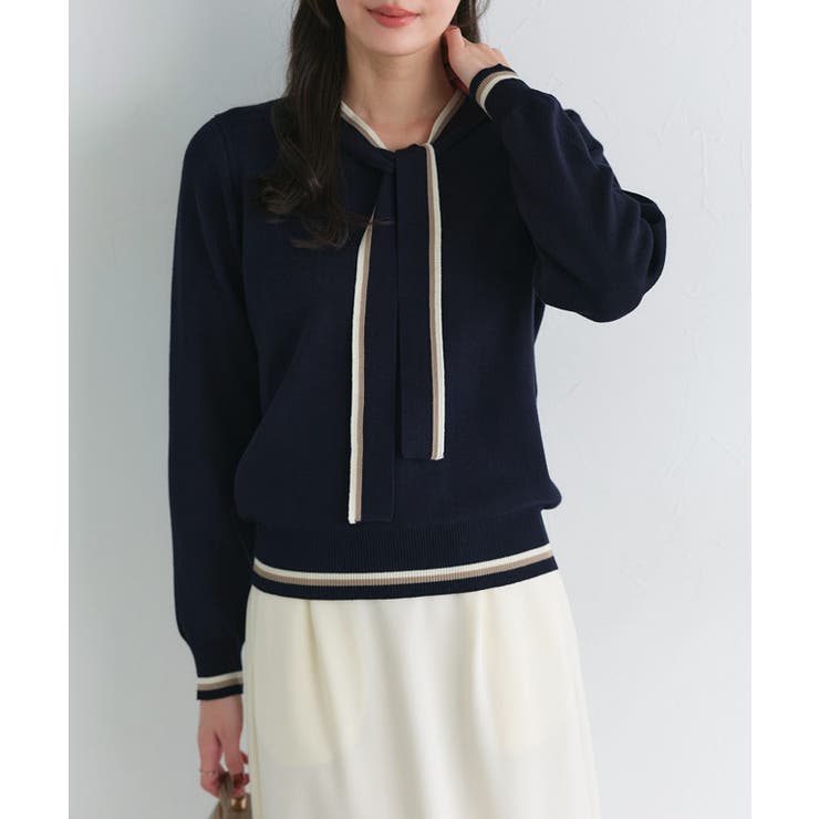 配色ボウタイニット ニット ボウタイ | Pierrot | 詳細画像26 