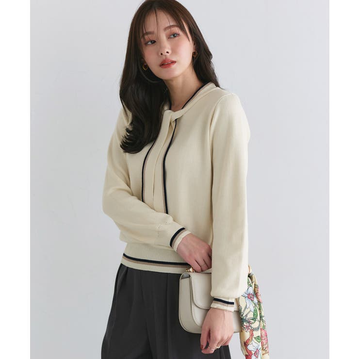 配色ボウタイニット ニット ボウタイ | Pierrot | 詳細画像18 