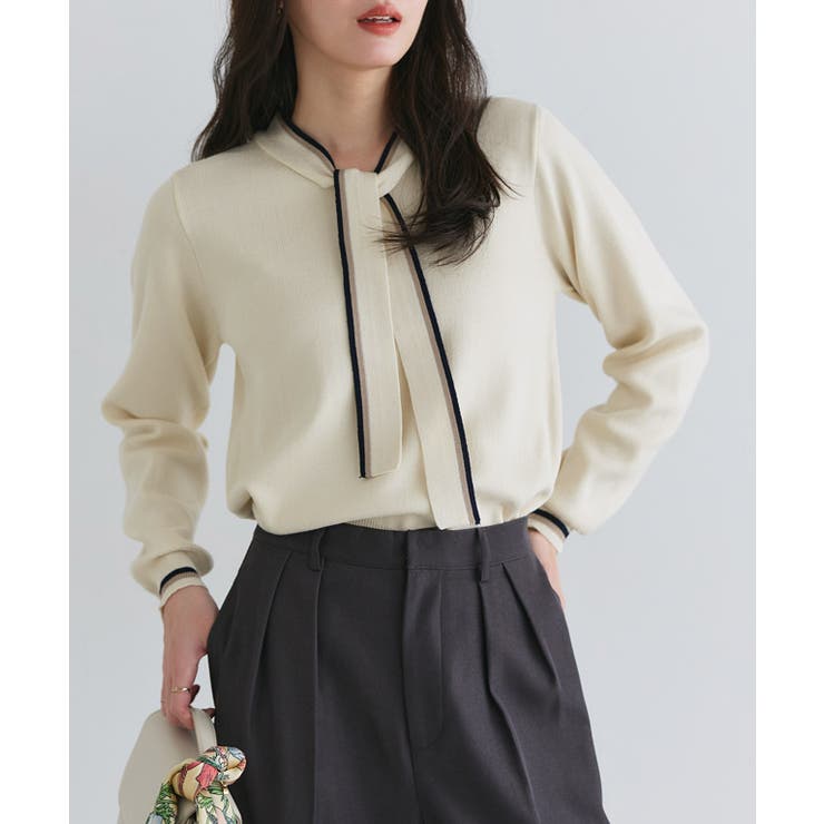 配色ボウタイニット ニット ボウタイ | Pierrot | 詳細画像22 