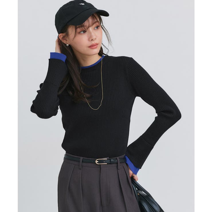 バイカラーフレアスリーブリブニット ニット フレアスリーブ | Pierrot | 詳細画像26 