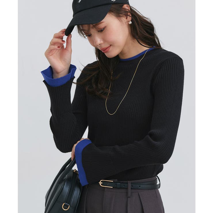 バイカラーフレアスリーブリブニット ニット フレアスリーブ | Pierrot | 詳細画像27 