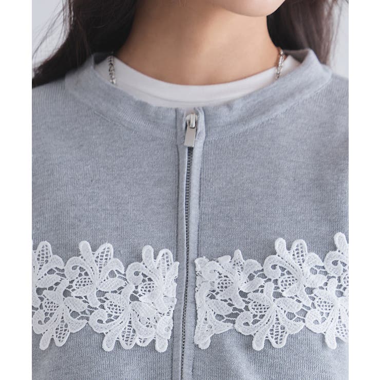 [ECLAM]レースドッキングカーディガン レース 華やか | Pierrot | 詳細画像5 