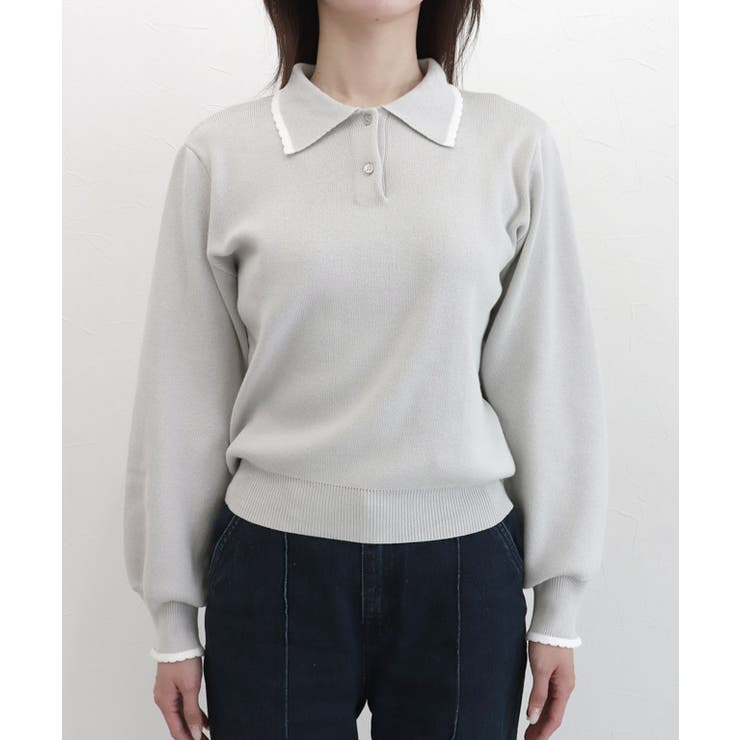 スカラップポロニット ニット 着心地 | Pierrot | 詳細画像5 
