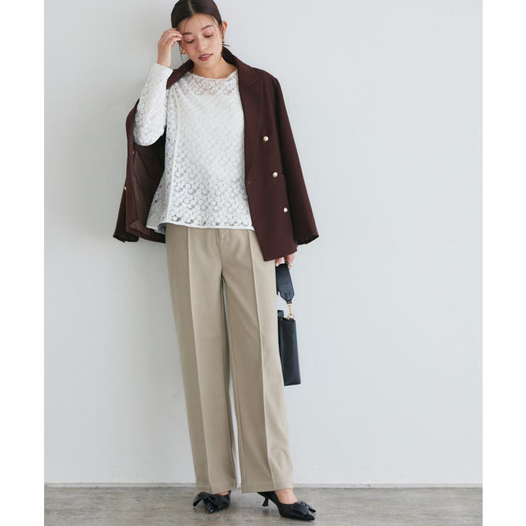 カシミヤタッチセミルーズストレートパンツ パンツ カシミヤタッチ | Pierrot | 詳細画像24 