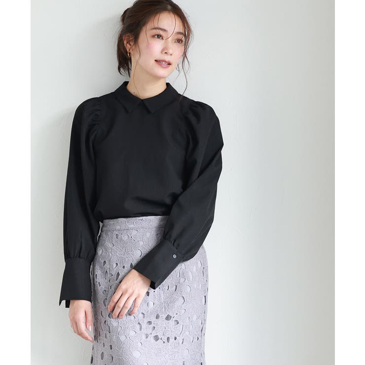PRADA パフスリーブシャツ ブラウス　ブラック PRADA - PRADA プラダ 35876G R181 1Q1D パフスリーブ バック