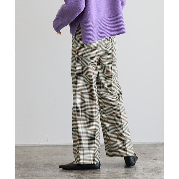 ベルト付きチェック柄パンツ パンツ チェックパンツ[品番 ベルト付きチェック柄パンツ パンツ チェックパンツ[品番