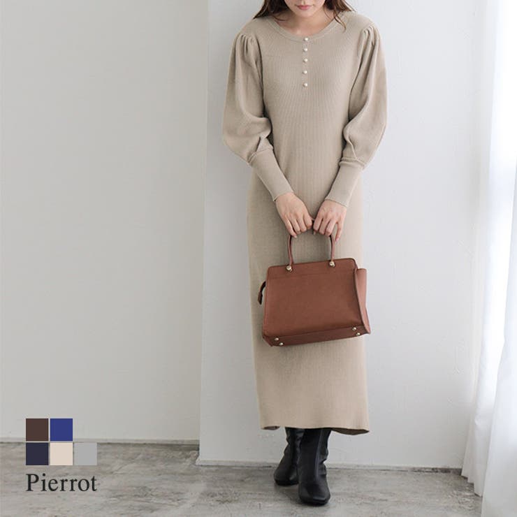 2wayパールデザインニットワンピース ニット ワンピース | Pierrot | 詳細画像1 