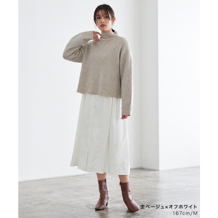 カーディガン　ワンピース　セット Pierrot ワンピース ニットカーディガンワンピースセット