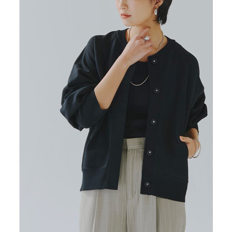 ブラック | [RASW]ボリュームスリーブニットブルゾン ブルゾン ニット | Pierrot