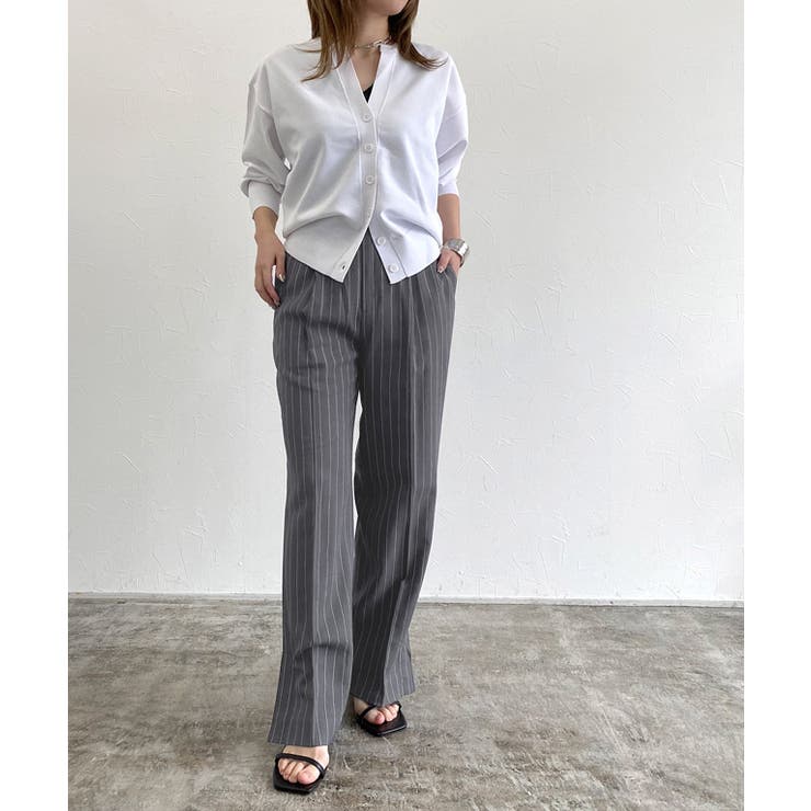 期間限定・お買い得商品: |産地直送 リネン混ストライプストレートパンツ パンツ ストレートパンツ パンツ