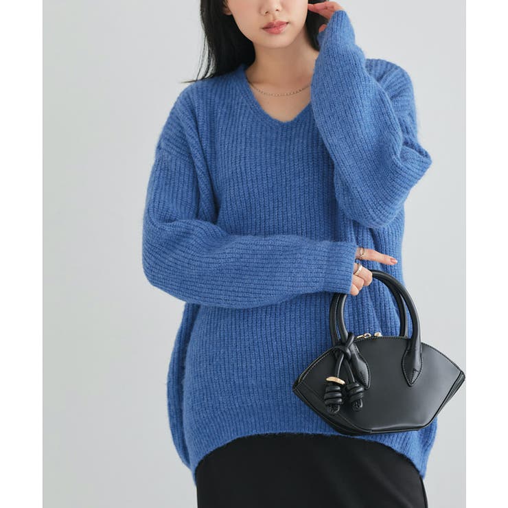 ブルー | コクーンシルエットニット ニット コクーンシルエット | Pierrot