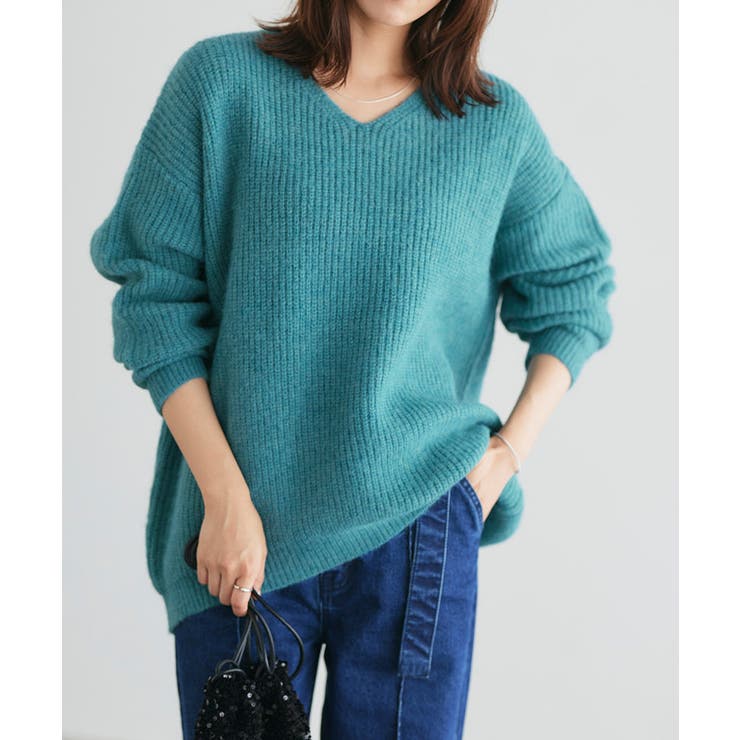 ブルーグリーン | コクーンシルエットニット ニット コクーンシルエット | Pierrot