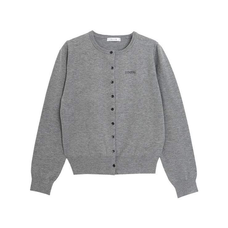 杢グレー | [RASW]ビスコース刺繍ロゴカーディガン RASW カーディガン | Pierrot